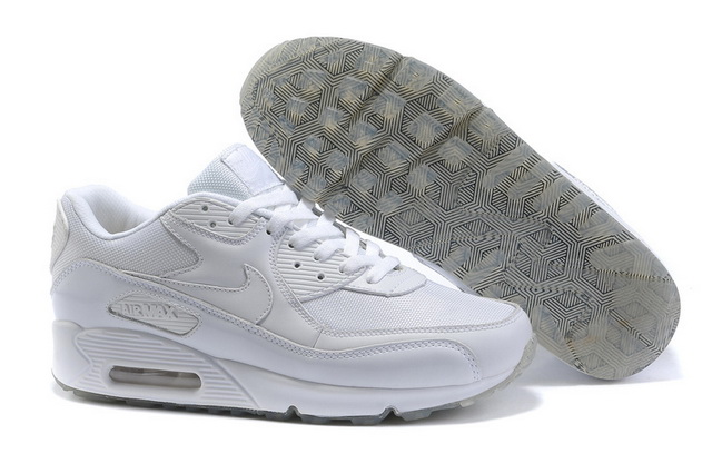 Nike Air Max 90 Mens Premium White Grey Shoes - Click Image to Close